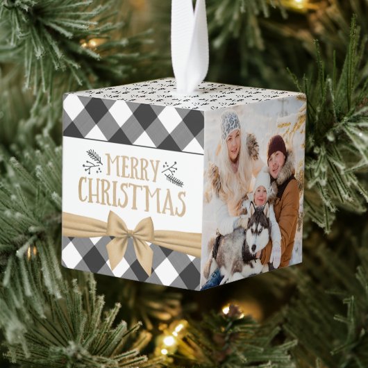 Rustic Black Buffalo Pset MERRY CHRISTMAS 2 Foto Decoratie (Boom)