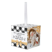 Rustic Black Buffalo Pset MERRY CHRISTMAS 2 Foto Decoratie (Achter hoekig)