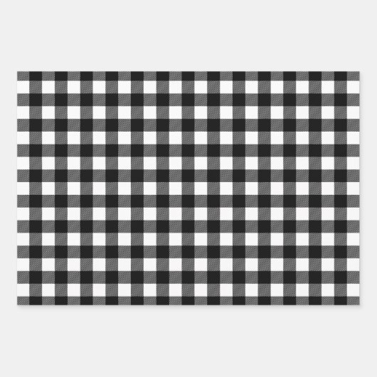 Rustic Black Buffalo Pset Merry Kerstmis Pattern Inpakpapier Vel (Voorkant)