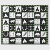 Rustic Black Buffalo Pset Wilderness Adventure Cadeaupapier (Vlak)