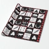 Rustic Black Buffalo Pset Wilderness Adventure Cadeaupapier (Uitgerold)