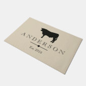 Rustic Black Bull Silhouette | Gepersonaliseerd Deurmat (Schuin)