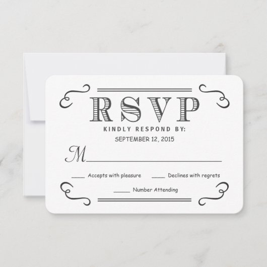 Rustic Black Burlap RSVP Wedding Reply Kaartje (Voorkant)