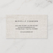 Rustic Black Butterfly Logo on Elegant Linen Visitekaartje (Achterkant)