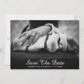 Rustic Black Chalkboard bewaart datumfotokaarten Save The Date (Voorkant)