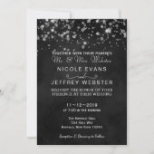 Rustic Black Chalkboard Diamonds Elegant Wedding Kaart (Voorkant)