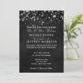 Rustic Black Chalkboard Diamonds Elegant Wedding Kaart (Staand voorkant)