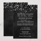 Rustic Black Chalkboard Diamonds Elegant Wedding Kaart (Voorkant / Achterkant)