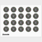 Rustic Black Chalkboard Monogram Holiday Wreater Ronde Sticker (Vel)