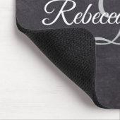 Rustic Black Chalkboard Monogram Muismat (Hoek)