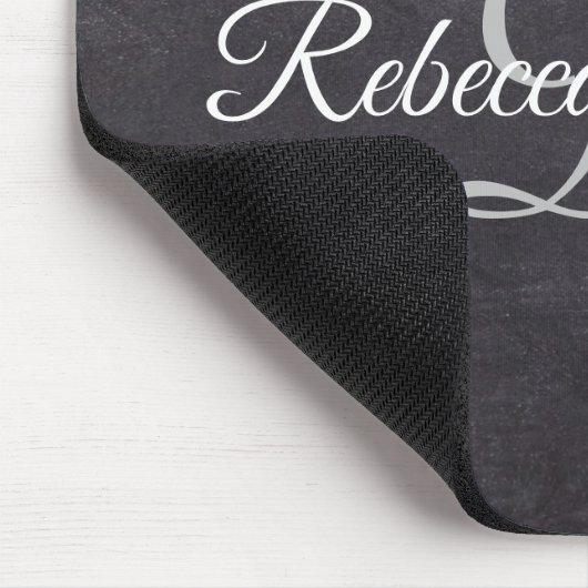 Rustic Black Chalkboard Monogram Muismat (Hoek)