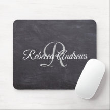 Rustic Black Chalkboard Monogram