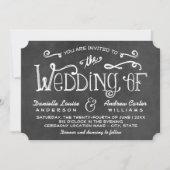 Rustic Black Chalkboard Script Weddenschap Kaart (Voorkant)