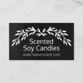 Rustic Black Chalkboard Soy Candle Visitekaartje (Voorkant)
