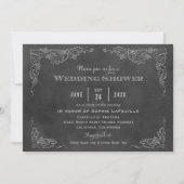 Rustic Black Chalkboard Vineyard Wedding Shower Kaart (Voorkant)
