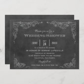 Rustic Black Chalkboard Vineyard Wedding Shower Kaart (Voorkant / Achterkant)