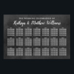 Rustic Black Chalkboard Wedding Celebration Poster<br><div class="desc">Eenvoudig kenmerkt het elegante ontwerp van het poster van de trouwzittingsgrafiek een monogram van de bruid en groomnamen en de tekst van de douanesjabloon voor eenentwintig (21) lijsten met gastnamen. Het Robuuste zwarte karton en het witte kleurenschema kunnen worden aangepast om met uw kleuren te coördineren.</div>