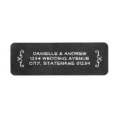 Rustic Black Chalkboard Wedding Return Address Etiket (Voorkant)