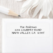 Rustic Black Chalkboard Wedding Return Etiket (Insitu)