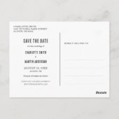 Rustic Black Chalkboard Wedding Save the Date Briefkaart (Achterkant)
