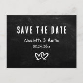 Rustic Black Chalkboard Wedding Save the Date Briefkaart (Voorkant)