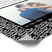 Rustic Black Custom Wedding Photo Marriage Vows Poster (Hoek)