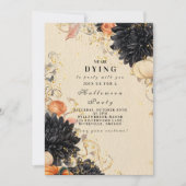 Rustic Black Dahlia Halloween Party Kaart (Voorkant)