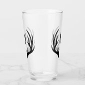 Rustic Black Deer Antlers | Monogram Glas (Rechts)