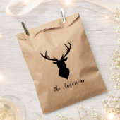 Rustic Black Deer | Kraft | Familienaam Bedankzakje (Geknipt)