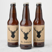 Rustic Black Deer | Kraft | Familienaam Bier Etiket (Flessen)