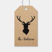 Rustic Black Deer | Kraft | Familienaam Cadeaulabel (Voorkant)