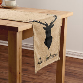 Rustic Black Deer | Kraft | Familienaam Medium Tafelloper