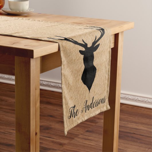 Rustic Black Deer | Kraft | Familienaam Medium Tafelloper (Voorbeeld)