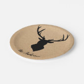 Rustic Black Deer | Kraft | Familienaam Papieren Bordje (Gekanteld)