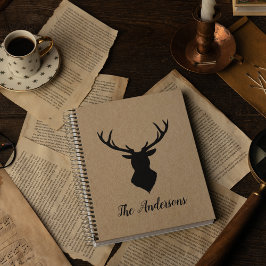 Rustic Black Deer | Kraft | Familienaam Planner