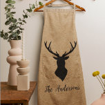 Rustic Black Deer | Kraft | Familienaam Schort<br><div class="desc">Introductie van onze Rustic Black Deer op Kraft design,  een perfecte mix van tijdloze charme en gepersonaliseerde elegantie! Breng een vleugje rustieke charme en familiepride in uw huis of verras iemand speciaal met een uniek cadeau. Pas uw rustieke zwarte hert aan | Kraft | Familienaam product vandaag!</div>