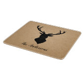 Rustic Black Deer | Kraft | Familienaam Snijplank (Hoek)