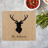 Rustic Black Deer | Kraft | Familienaam Snijplank