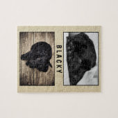 Rustic Black Dog Puppy 2 Photo Collage Legpuzzel (Horizontaal)