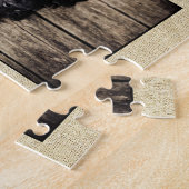 Rustic Black Dog Puppy 2 Photo Collage Legpuzzel (Zijkant)