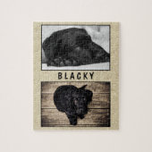 Rustic Black Dog Puppy 2 Photo Collage Legpuzzel (Verticaal)