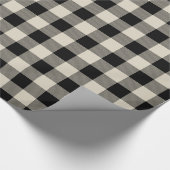 Rustic Black en Beige Buffalo Check Cadeaupapier (Hoek)