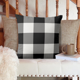 Rustic Black en White Buffalo Pset Farmhouse Kussen