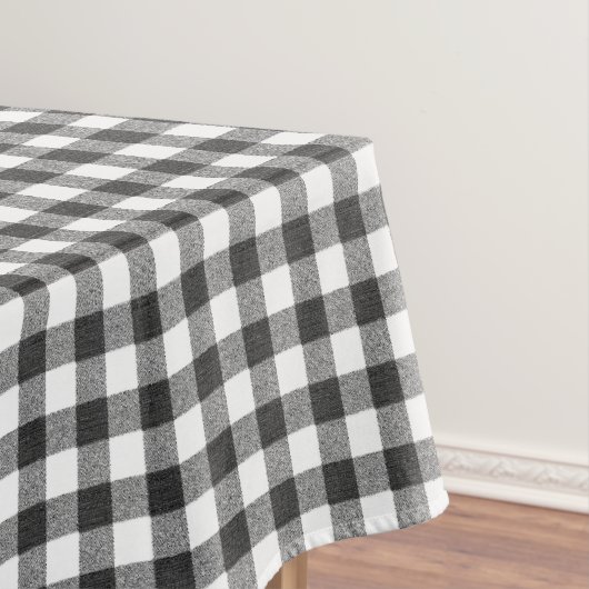Rustic Black en White Gingham | geruit Tafelkleed (Voorbeeld)