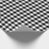 Rustic Black en White Gingham Pattern Cadeaupapier (Hoek)