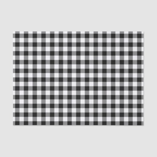 Rustic Black en White Gingham Pattern Tissuepapier (Voorkant)