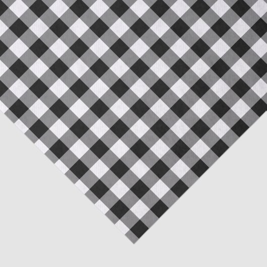Rustic Black en White Gingham Pattern Tissuepapier (Detail)