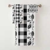 Rustic Black en White Pset Winter Bad Handdoek (Insitu)