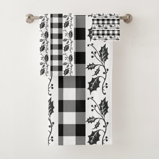 Rustic Black en White Pset Winter Bad Handdoek (Insitu)