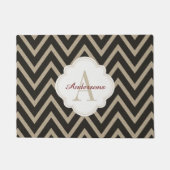 Rustic Black Faux Burlap Chevron Pattern Deurmat (Voorkant)